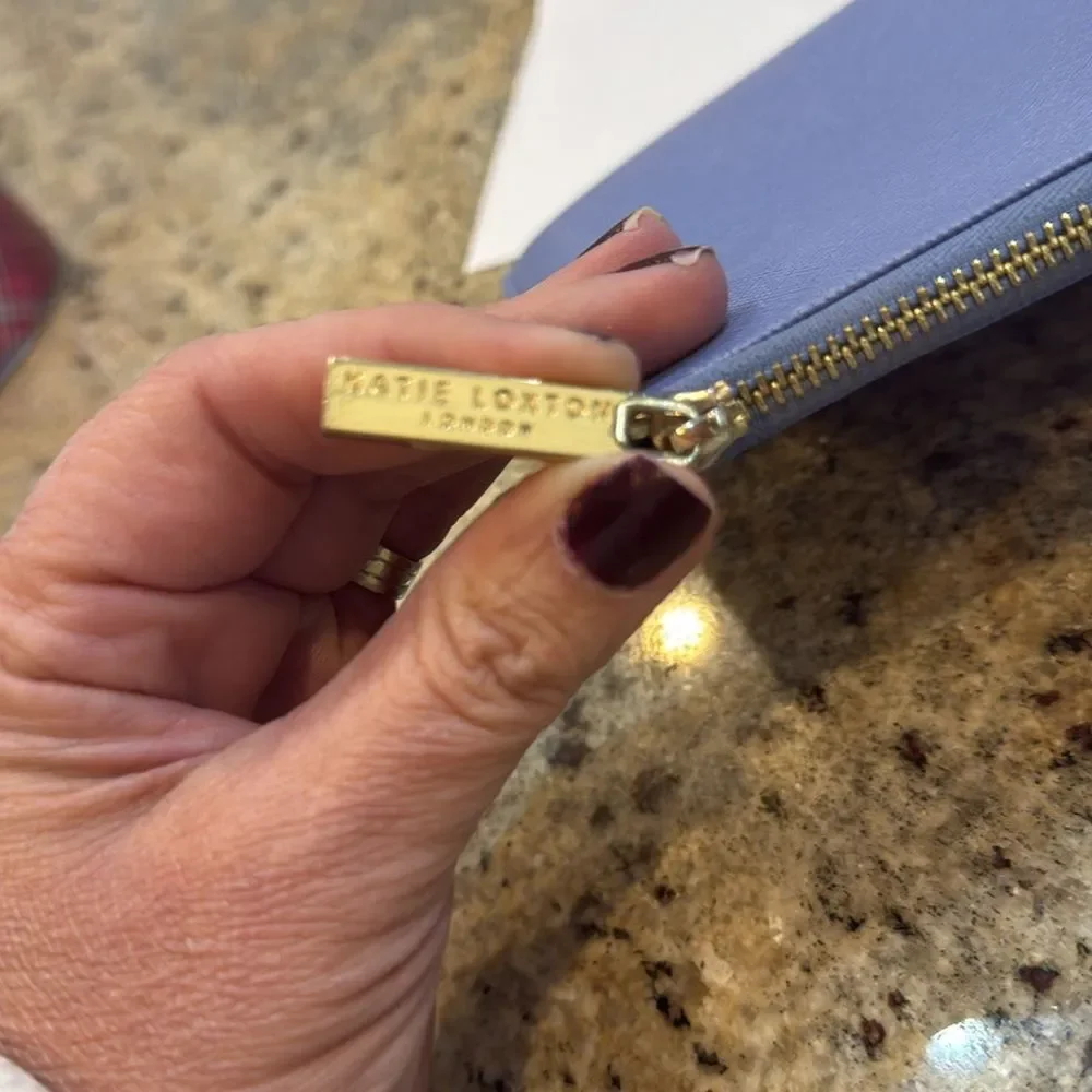 Katie Loxton Blah Blah‎ Blah Pouch Clutch Cornflower Blue